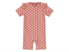 Petit Piao swimsuit withered rose with off-white hearts  